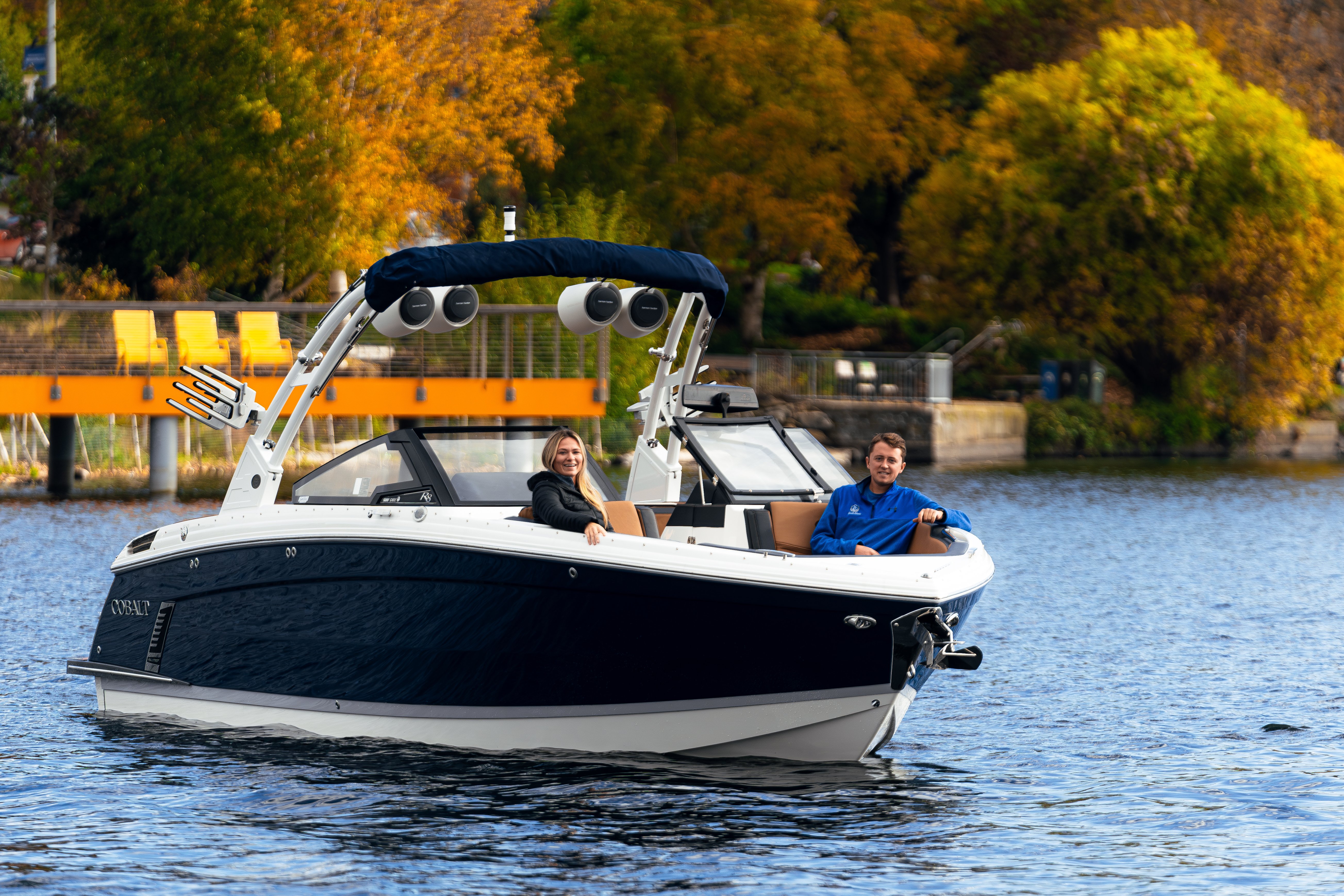 Cruising the harbor in fall in Seattle