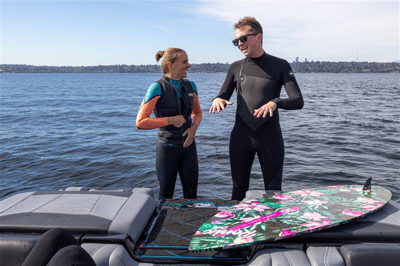 Elizabeth & Nate enjoying traffic free fall surfing